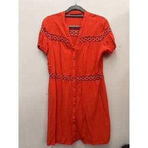 Kiabi Red Dress Coverup Size 38 XS Eyelet